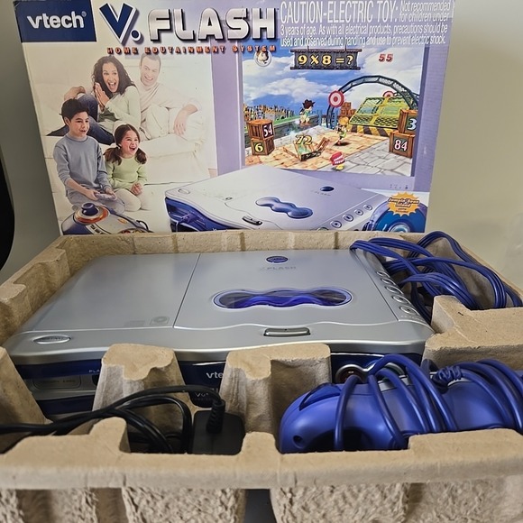 VTech V.FLASH Home Edutainment System With Jumping Bean Game Model 80-70000 - Picture 1 of 2